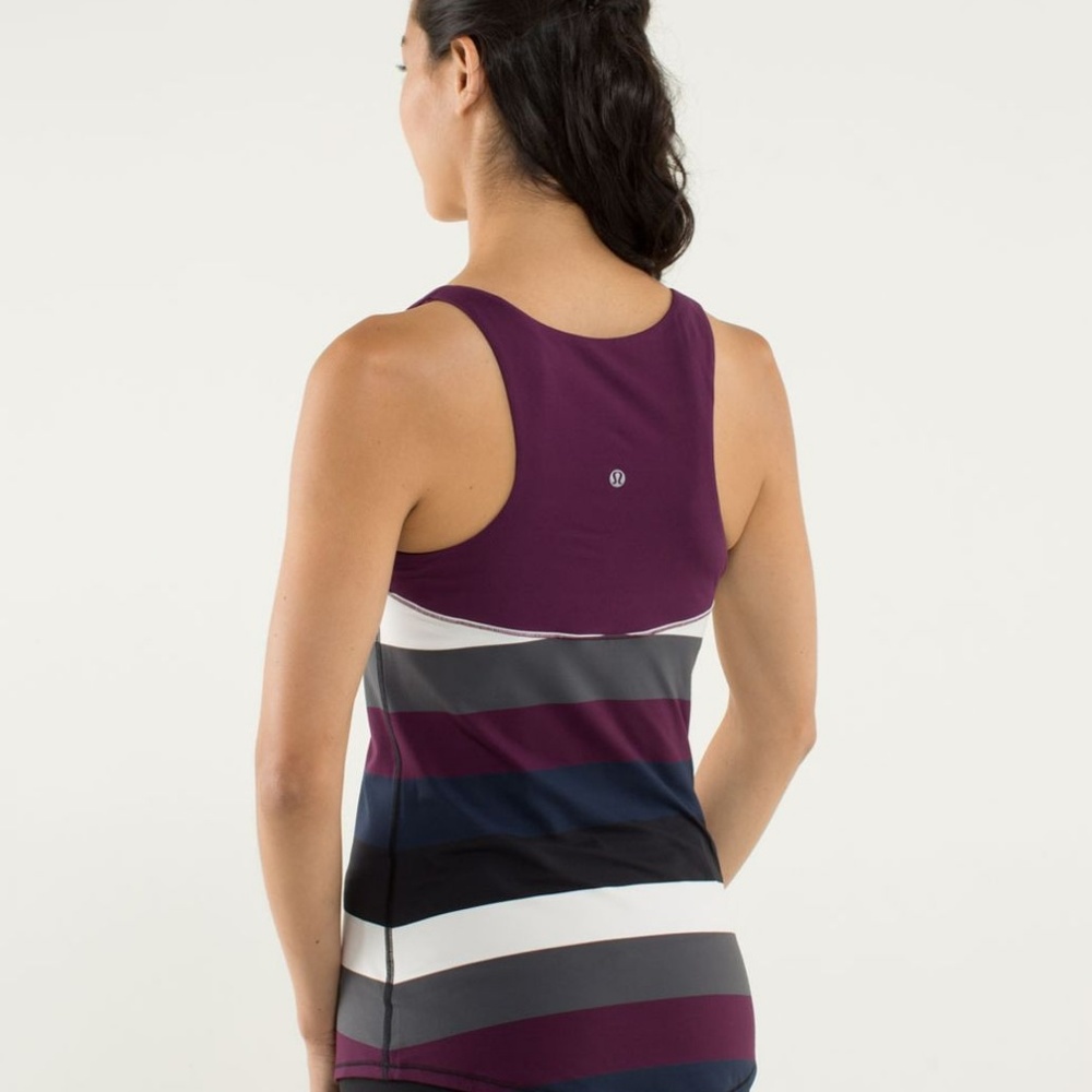 lululemon athletica Purple and Striped Tank Top